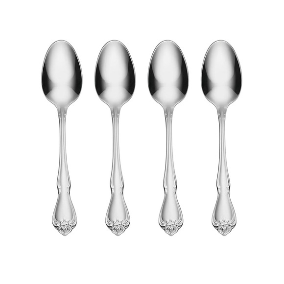 NEW 4 Oneida True Rose Everyday Flatware Teaspoons 18/0 Stainless Steel - Picture 1 of 4